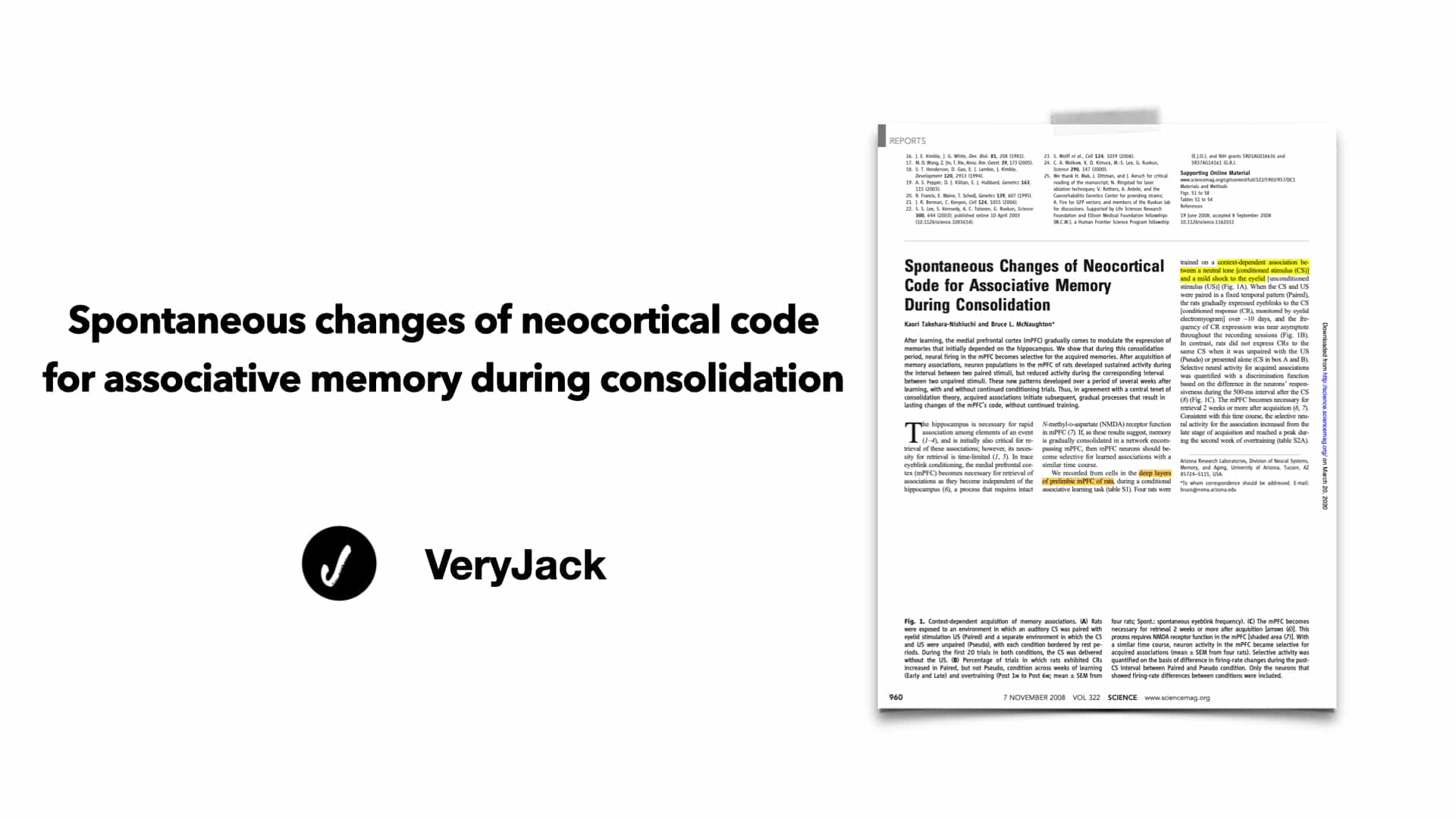 Spontaneous changes of neocortical code for associative memory during consolidation.